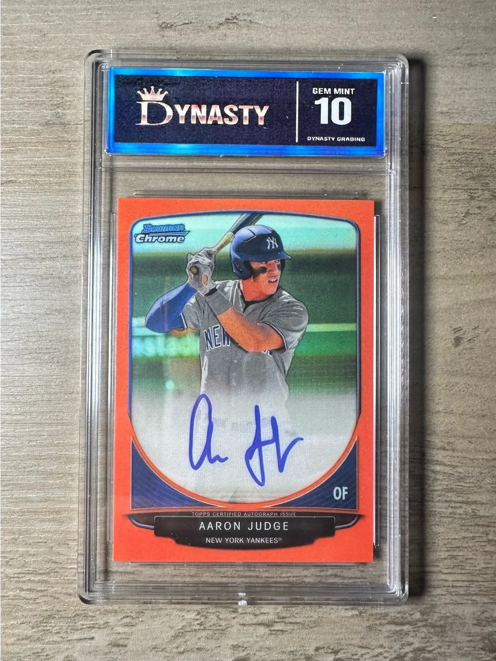 Aaron Judge Signed Rookie 2013 Bowman Chrome 17/25 Gem Mint 10 Novelty Card.